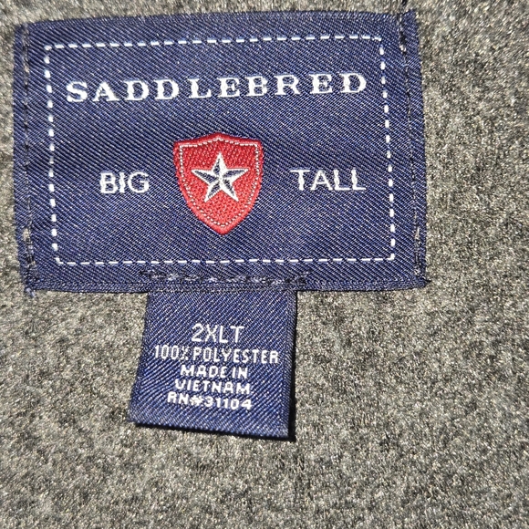 SADDLEBRED Men's Grey Fleece Zip Up Jacket size 2XLT - Picture 2 of 13